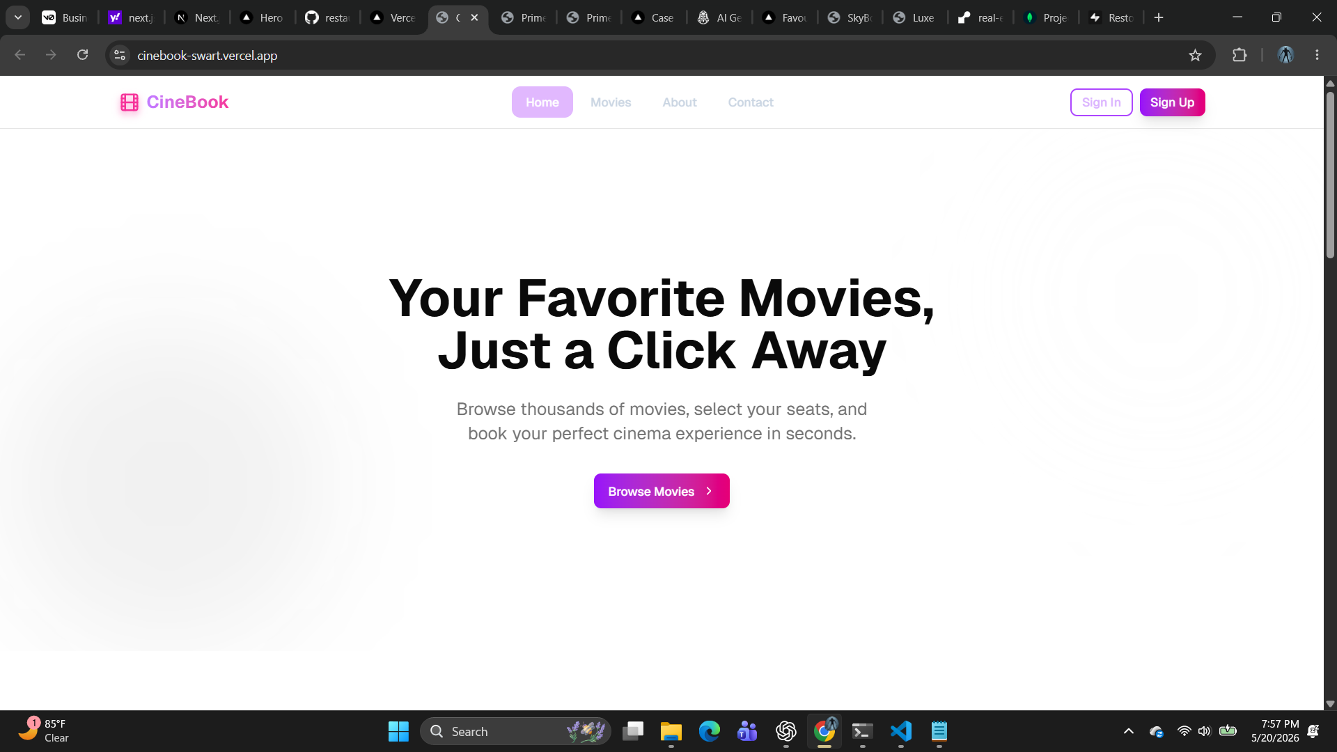 CineBook  cinema Platform